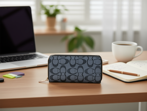 Portafoglio da Donna con Doppia Cerniera, Grande Formato in Microfibra e Pelle Sintetica, Portafoglio Lungo alla Moda - Product Image 2