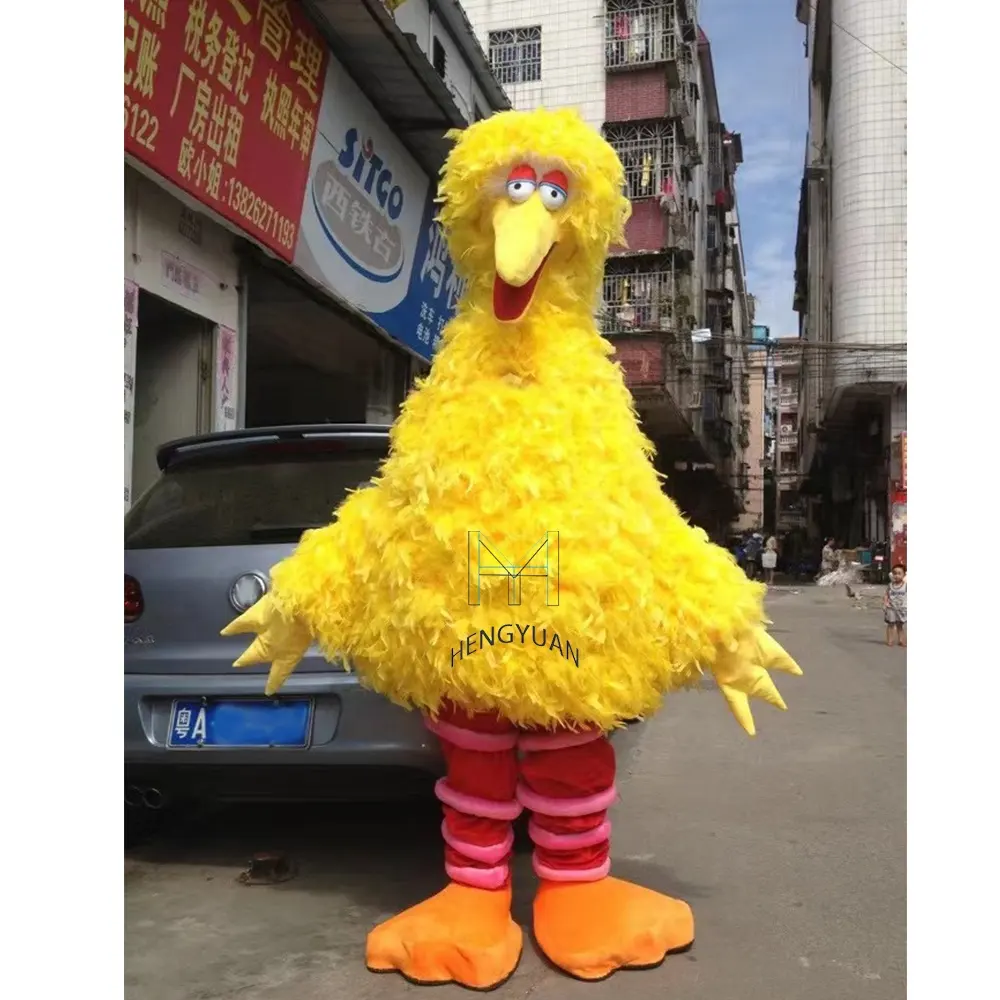 Hengyuan High Quality Yellow Feather Sponge Body Adult Big Bird Mascot Costumes For Adults