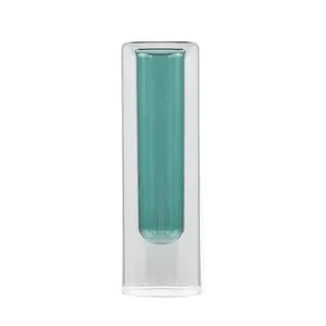 Vaso de vidro borossilicato colorido alto para decoração de mesa, vaso de flores em formato de tubo de borosilicato para arranjos de flores