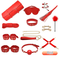 Offre Spéciale : Ensemble de Contrainte BDSM en Cuir pour Lit, comprenant Paddle, Fouet, Menottes de Jambe, pour Couples Adultes, Jeu SM Fétichiste en Chambre, 10 Pièces, 1000g