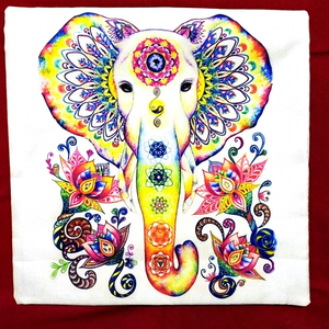 Fundas de Cojín Cuadradas de Yute y Algodón 100% con Estampado Personalizado de Lujo del Dios Ganesha, Decoración Vintage para el Hogar, Hotel, Hospital, Venta al por Mayor en India - Product Image 1