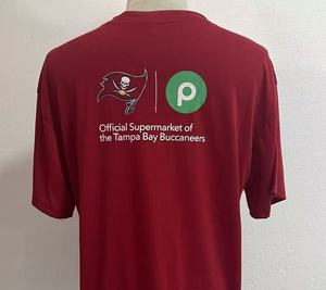 Premium Cotton Breathable Red Tampa Bay Buccaneers Print Short Sleeve Crew Neck <strong>T</strong>-<strong>shirt</strong> for Men <strong>NFL</strong> Game Day Casual Wear - Product Image 5