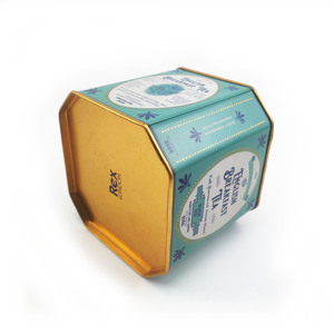 Hexagon Tinplate Tea Tin Airtight Food Storage Can <b>Metal</b> <b>Box</b> for Tea Cookies Nuts Seasonings - Product Image 4