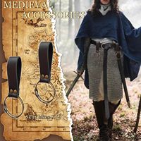 Boucle de ceinture en cuir médiévale, anneau rond pour porte-épée, idéal pour le cosplay, les Vikings, les chevaliers, le LARP, les costumes de festivals de la Renaissance