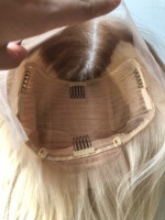 60-Highlight Ash Blonde Russian Human Hair 13*6 Peluca con malla frontal Sin procesar Estilo liso suave Color mezclado Tamaño de gorra pequeña