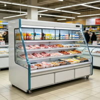 Vitrine Réfrigérée à Trois Niveaux avec Portes Coulissantes en Verre pour Restaurant et Supermarché – Congélateur d'Exposition