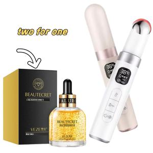 プロの目美容器具 + 24Kアイゴールドセラムマイクロ電流アイマッサージペンブライトニング効果付き - Product Image 1