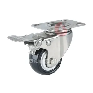 GiantDeer Corrosion-resistant 40mm 50mm 63mm Top Plate Stainless Steel Caster Stainless PVC Castor