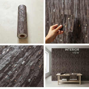 Papier peint <span class=keywords><strong>mural</strong></span> rustique en bois naturel avec incrustation de feuille, effet vintage, faible MOQ, vente en gros d'usine - Product Image 1