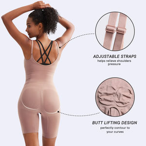 도매 원활한 높은 압축 통기성 플러스 사이즈 여성 배 제어 엉덩이 기중 장치 쉐이프웨어 바디 수트 - Product Image 4