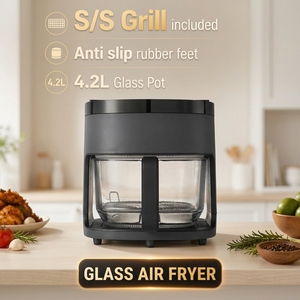 <span class=keywords><strong>Friggitrice</strong></span> <span class=keywords><strong>ad</strong></span> <span class=keywords><strong>Aria</strong></span> e Grill 2-in-1 da 4L, <span class=keywords><strong>Friggitrice</strong></span> in Vetro Senza Olio, Forno Elettrico con Funzione Vapore e Schermo Touch Digitale - Product Image 2