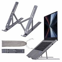 Support d'Ordinateur Portable Réglable Great Roc Temu à Logo Personnalisé, pour MacBook et Ordinateurs Portables de 14 à 15,6 Pouces, Pliable en Métal et Aluminium