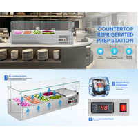 Vitrine intégrée commerciale Table glacée Plats de fruits de mer Armoire réfrigérée Support à salade libre-service pour articles de buffet de viande