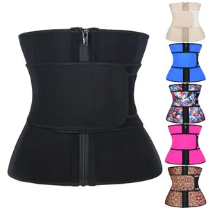 NANBIN YKK Zipper 12 Colors Latex Waist Trainer Belt Men Waist Trimmer Belt Adjustable