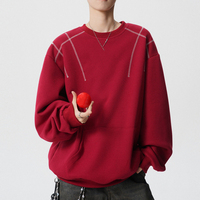Sweat-shirts en molleton bouclette amples à col ras du cou, avec passepoil, patchwork, impression en relief et color block, vente en gros