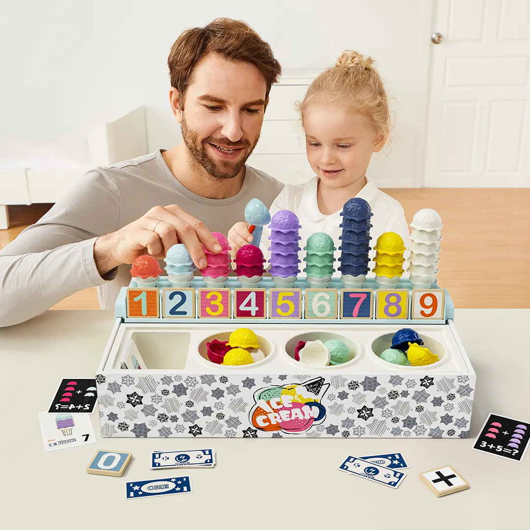 Topbright Kinder-Lern-Zahlen-Farben-Wahrnehmung-Eiscreme-Spielzeug-Erziehung mathematische Operation Pretend-Spiel