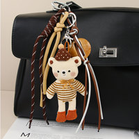 REWIN Sac à dos en peluche personnalisé adorable chien ours lapin, breloques pour sac à main, pendentif pour sac à main