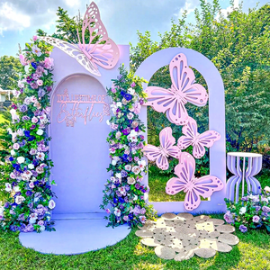 Vintage SMOOTH Purple <b>Butterfly</b> Arch <b>Party</b> Backdrop 3D <b>Butterflies</b> Door <b>Decoration</b> for Wedding - Product Image 1