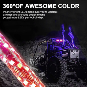 Nuevo RGB espiral <span class=keywords><strong>Chasing</strong></span> Color 0,8 pulgadas de diámetro Led látigo luces coche antena Led Luz 1 pie para Polaris RZR Can-Am Maverick X3 - Product Image 4