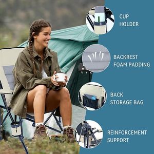 Kustom pola timur tengah sandaran dapat disesuaikan portabel mewah lengan luar ruangan kursi lipat memancing berkemah taman kursi pantai - Product Image 3