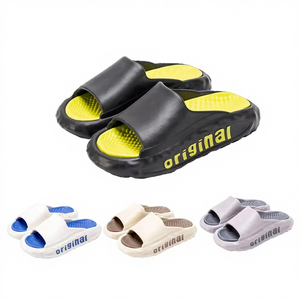 Custom Logo Summer Waterproof Men's EVA Detachable Bubble Massage Platform <b>Indoor</b> Sport <b>Slides</b> - Product Image 4