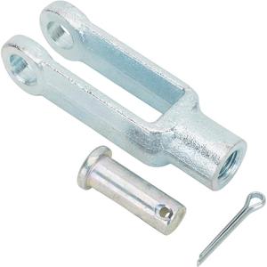 Kit d'extrémités de tige à fourche en acier inoxydable de 3/8 pouce avec goupille de sécurité zinguée pour liaisons de camions, câbles et vérins pneumatiques - Product Image 4