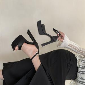 2025 estate nero Super tacco alto sandali <span class=keywords><strong>aperti</strong></span> per le donne Outdoor <span class=keywords><strong>tacchi</strong></span> alti - Product Image 2