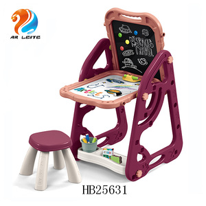 Papan Menggambar Magnetik <span class=keywords><strong>2</strong></span> Sisi, Mainan Melukis Magnetik dengan Meja dan Kursi Dapat Disesuaikan - Product Image 2