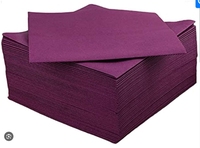 Serviettes en papier jetables Airlaid pour fêtes de cuisine, 50 pièces, 16x16 pouces, serviettes imprimées violettes pour dîners et événements