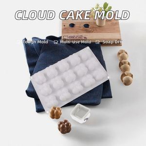 6 Cavity Cloud Shape Silicone Cake Mold, DIY Handmade Soap & Candle Mold, Food Grade Pudding <b>Baking</b> Tool, Factory Stock - Product Image 2