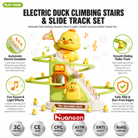 KZHM Ensemble de jouets de piste pour canards, Course de canards magiques pour enfants, Canards électriques monte-escaliers, Jouets musicaux et lumineux, Petits jouets de train sur rail pour canards, Cadeaux