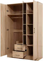 Armoire en bois contemporaine de haute qualité Armoire élégante Sonoma miroir 3 portes avec 2 tiroirs