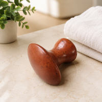Masseur facial Gua Sha en pierre de Bian naturelle, en forme de champignon, outil de massage à la pierre chaude, soin traditionnel du visage, classe I, durée de conservation de 2 ans