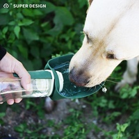 Bouteille d'eau portable pour chien, pliable, en ABS, en forme de feuille, écologique, double usage, 330 ml