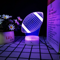 Lampe de chevet LED USB 3D en acrylique personnalisée avec design de basketball, football, volleyball, baseball, cadeau d'activité, lumière de chambre à coucher