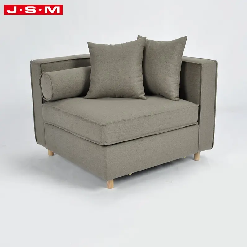 Nordic Modern Furniture Home Salon Warten Holz Sofa aus weichem Stoff mit hoher Rückenlehne