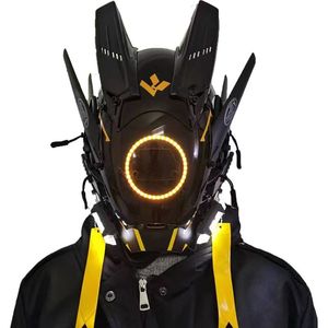 Casque LED Cyberpunk Lumineux Unisexe, Design Phantom Samurai, pour Carnaval de Noël, Exposition de Bandes Dessinées et Cosplay - Product Image 3