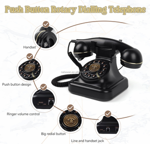 Téléphone filaire classique antique européen vintage, choix de premier choix pour le bureau, la chambre d'hôtel, <span class=keywords><strong>ligne</strong></span> fixe, Europe, États-Unis - Product Image 2