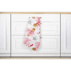 Strofinaccio in cotone Excelsa Coral 50x70 cm con motivo stampato, lavabile in lavatrice, multicolore, rettangolare, prodotto in India - Product Image 3