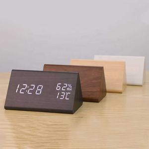 Foreign Trade Multifunctional Electronic <strong>Alarm</strong> <strong>Clock</strong>, Digital <strong>Display</strong> Temperature and Humidity Time Wooden Desk <strong>Clock</strong> - Product Image 4