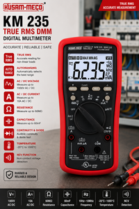 Multímetro Digital TRMS Kusam KM-235, Precisión Clase 0.1, 0-1000V 0-10A, Pantalla de 6 Dígitos, Función Automática con VFD y Detección de EF - Product Image 4