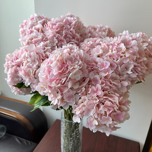 M79, venta al por mayor, arreglos florales de boda de alta calidad, solo bebé, Hortensia <span class=keywords><strong>rosa</strong></span>, seda, tacto Real, flor de Hortensias artificiales - Product Image 3