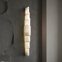 Applique murale BGST en albâtre espagnol, design italien, lampe LED de luxe en marbre à plusieurs niveaux pour villa, salon, fond de couloir