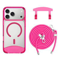 Étui de téléphone magnétique en TPU pour iPhone 18promax, anti-jaunissement, détachable, avec cordon de téléphone long et diagonal, accessoires pour téléphone