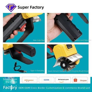 <b>Electric</b> Rechargeable Waterproof <b>Grill</b> Cleaning Brush Handheld Barbecue Cleaner Steel Wire Brush for <b>Outdoor</b> Cooking Grate Care - Product Image 2