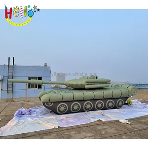 huge green decor tanks Inflatable mock ups of Russian vehicles
