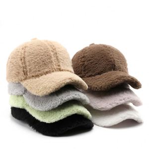 Wholesale 6-Panel Baseball Cap Custom Logo Plush Winter <b>Hat</b> Unisex Autumn Winter Retro Solid Color Outdoor Ski Adjustable Common - Product Image 1