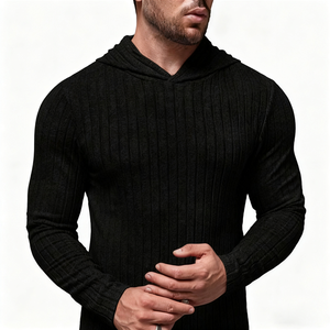 هودي تقني فاخر للرجال بتصميم عصري وأنيق مصنوع من البوليستر 100٪ مع طباعة أمامية وشعار مخصص - Product Image 1