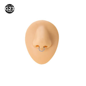 Clover Jewelry G23 Titanium CZ Hinged Segment Rings Cartilage Clicker Nose Ring Piercing Jewelry - Product Image 3