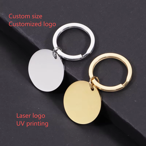 <span class=keywords><strong>Porte</strong></span>-clés personnalisés en acier inoxydable avec logo, gravure laser personnalisée, <span class=keywords><strong>porte</strong></span>-clés lumineux avec <span class=keywords><strong>cabochon</strong></span> rond en métal vierge - Product Image 1